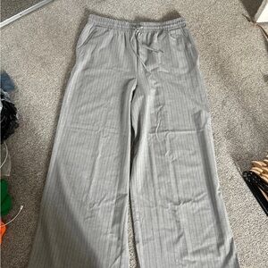 New Look Men's Gray Striped Dress Pants